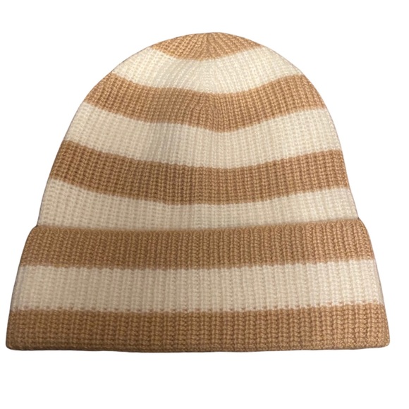 J. CREW Women’s Striped Knit Wool and Cashmere Blend Beanie